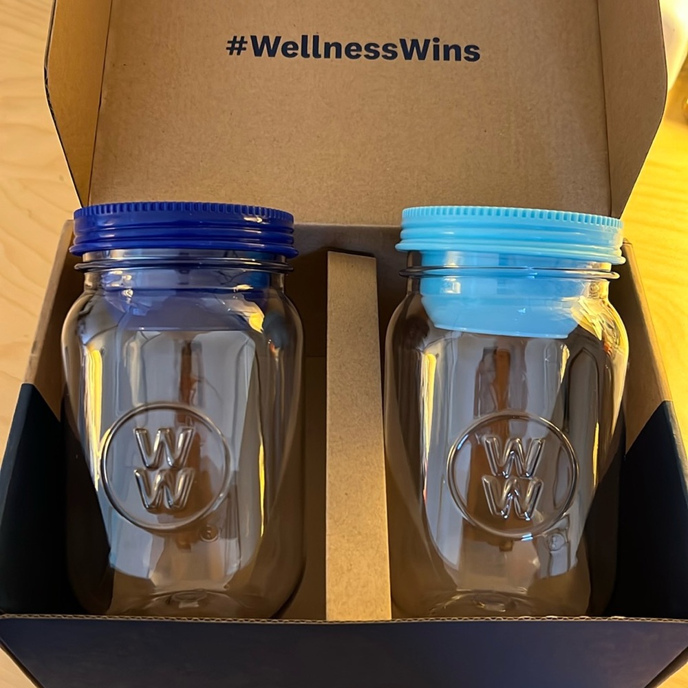 WW Salad Mason Jar Set 34oz. Weight Watchers NIB